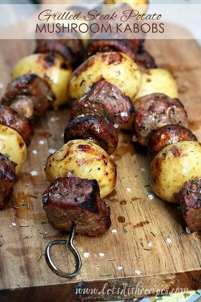 Grilled Steak Potato Mushroom Kabobs
