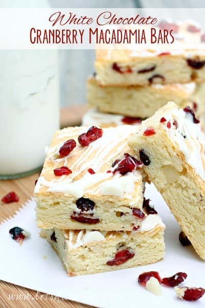Cranberry White Chocolate Macadamia Bars