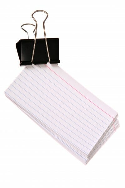 Where your presentation's non-script can go - index cards