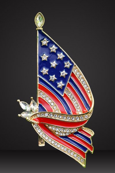USA flag-custom-diamond-lapel-pins