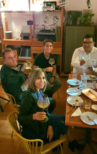 Trying some of Pepe Moquillaza´s wine with the man himself