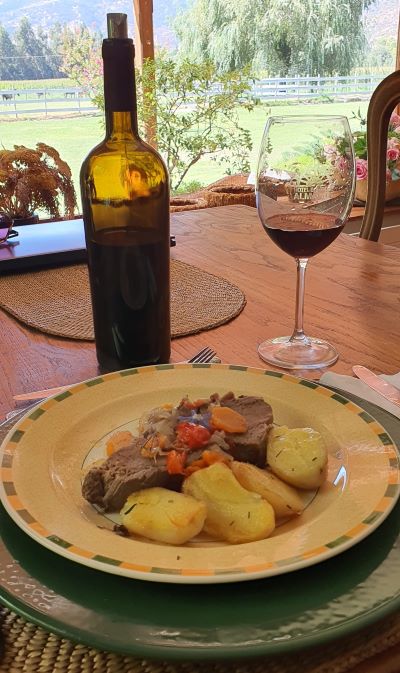 Lunch at the Almahue Boutique hotel, good solid local fare
