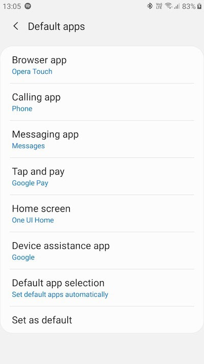 Change Default Browser on Android