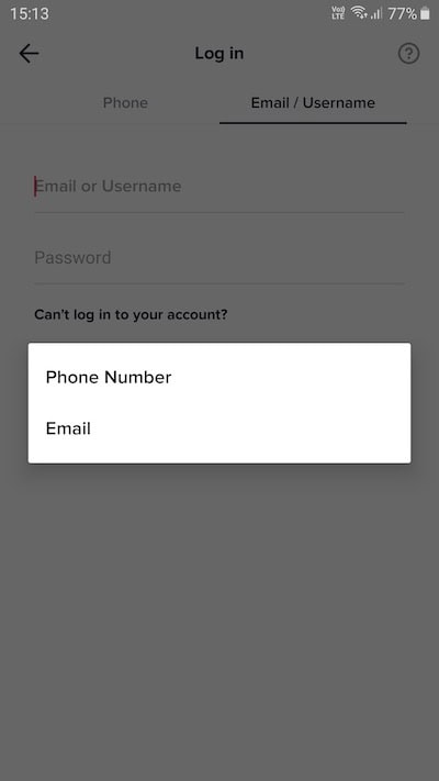 Reset TikTok Password