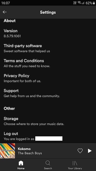 Sign out and Sign in to Spotify Account Again