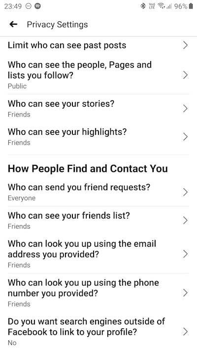 Update Facebook Privacy Settings on Android iOS