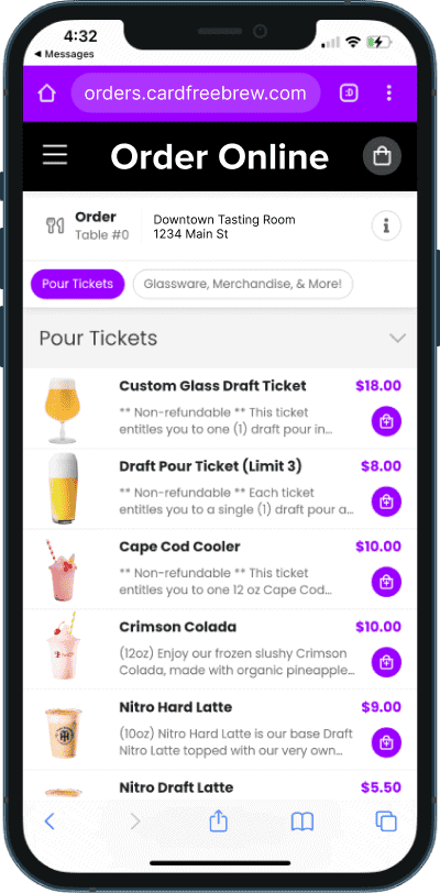 CardFree mobile ordering for breweries