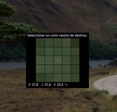 Interfaz de la pestaña calibración de cámara de Lightroom
