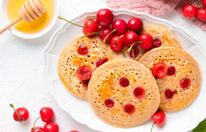 Panquecas com cerejas
