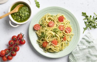 Massa com pesto de rúcula