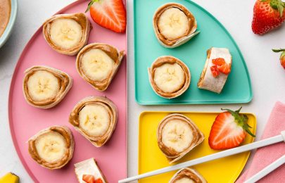 Receita de “Sushi Falso” com Banana e Manteiga de Amendoim