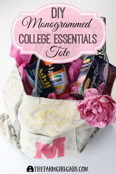 Monogrammed College Essentials Tote - Pinterest 1