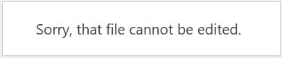Sorry, that file cannot be edited.