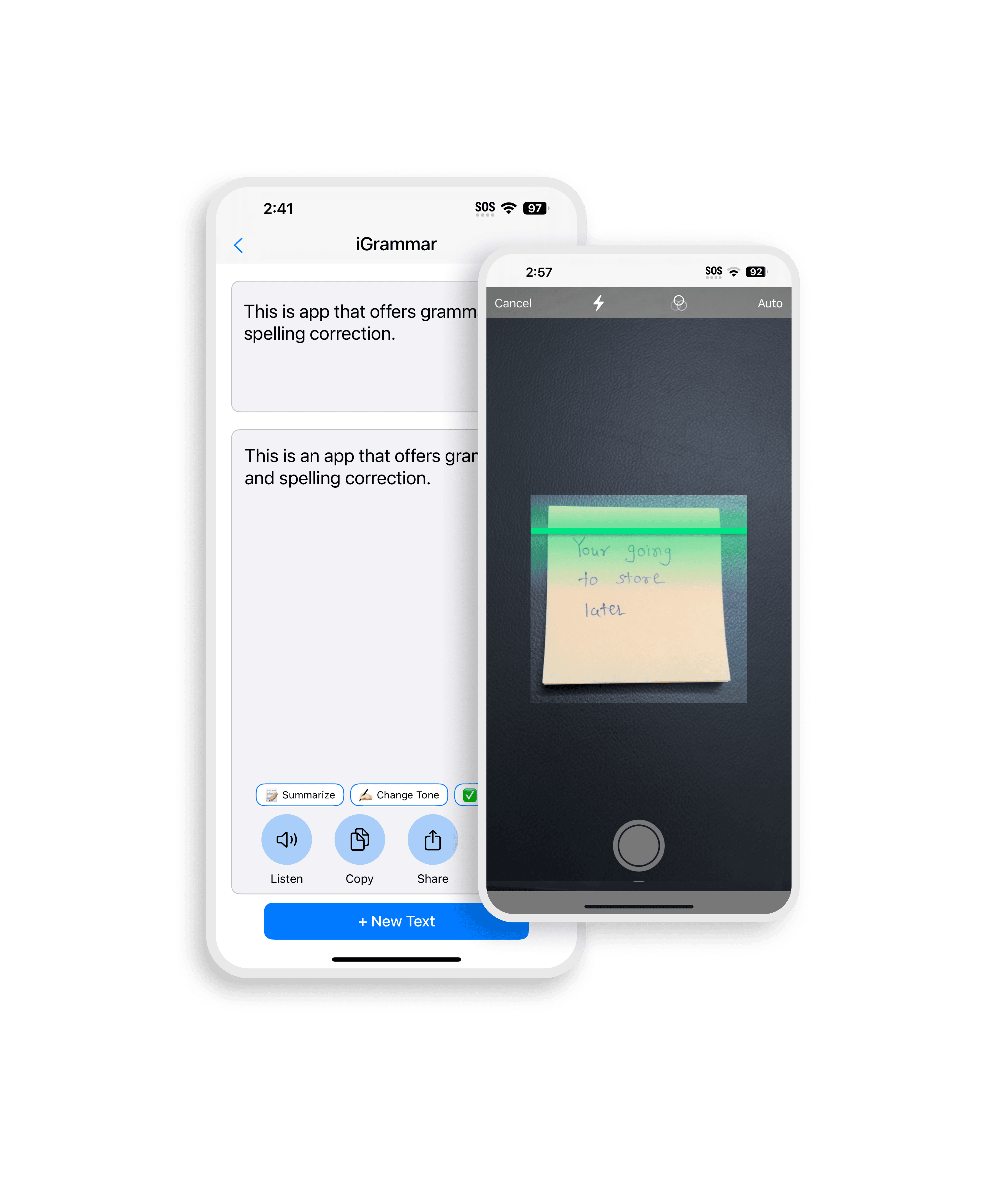Free grammar checker tool on smartphone screen, correcting grammar in real-time for flawless writing.