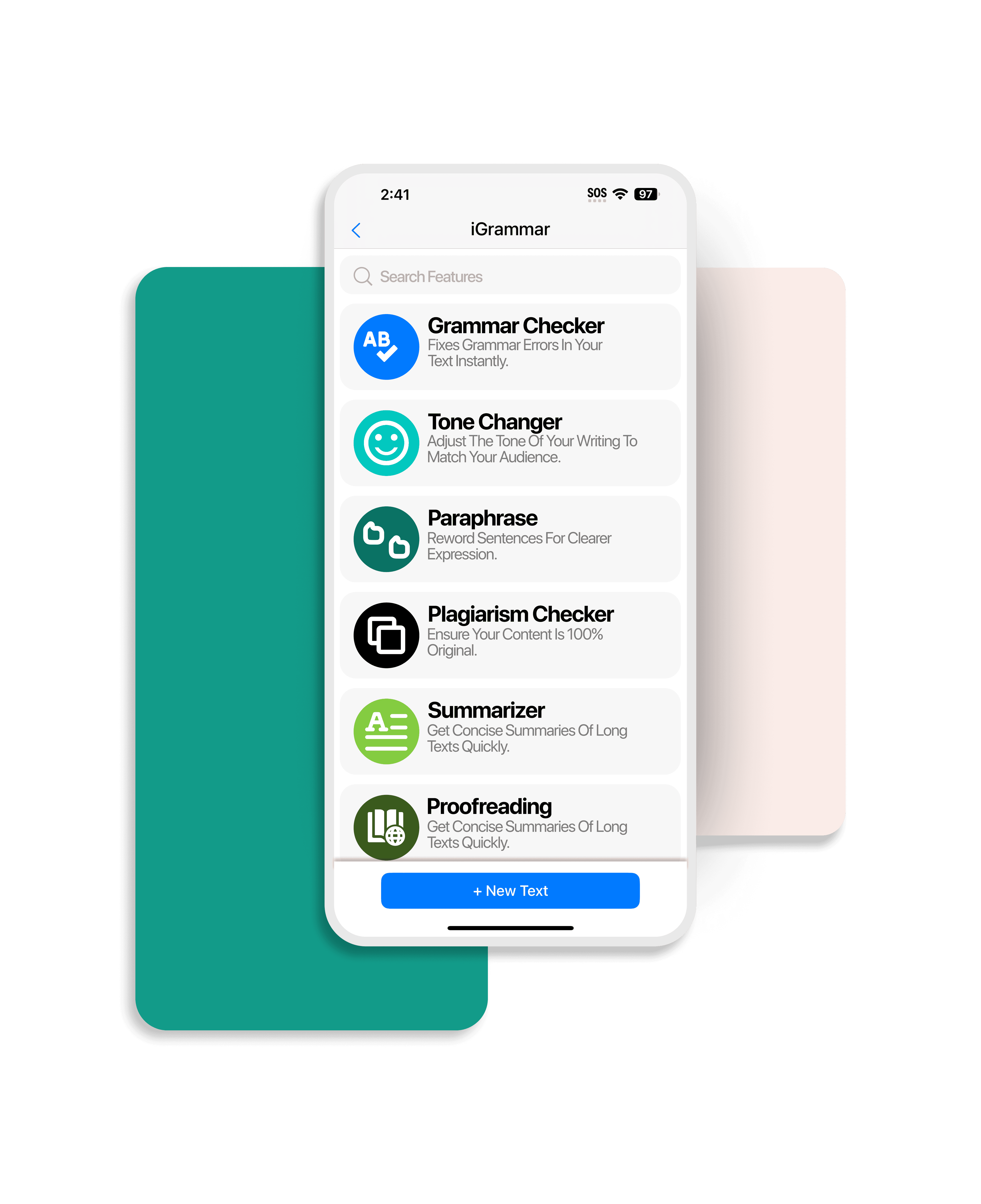Writing tool with features like real-time grammar correction, tone changer, and plagiarism checker.