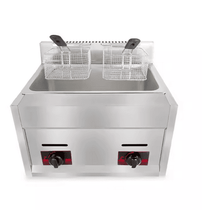 Quality Industries Tabletop LPG Double Fryer - 6L+6L - Image 3