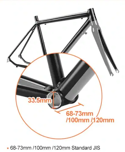taille boitier de pedalier pour Bafang