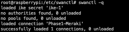 Swanctl q