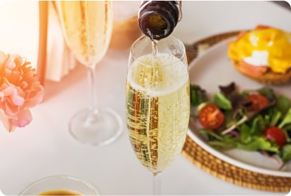 Champagne Being Poured During Mohonk's New Year's Day Buffet