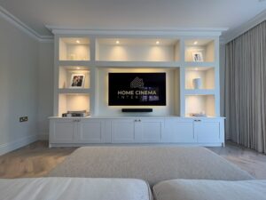 Media Wall Storage Solutions Sony TV Sonos Soundbar Smart Lighting Bespoke Home Renovations