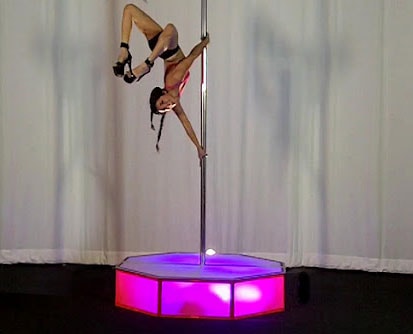 LED Stripper Pole rental for events in Los Angeles, Orange County, and nationwide