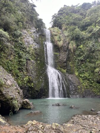 Kitekite Falls three-tiered waterfall in the Waitakere Ranges