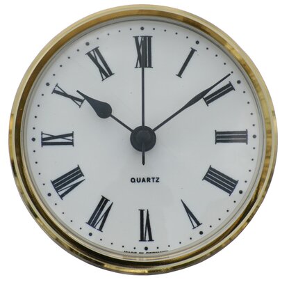 72mm Insertion Clock White Roman Brass Bezel