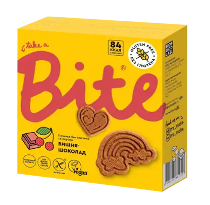 Печенье б/г вишня-шоколад Bite 115 г