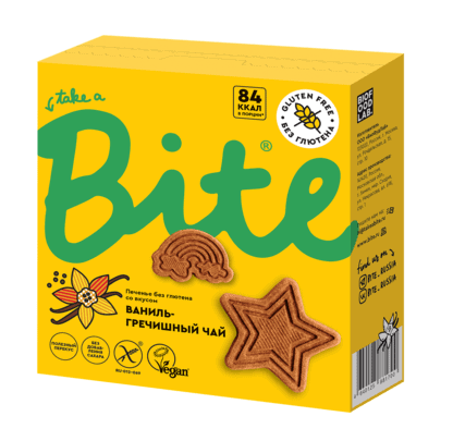 Печенье б/г ваниль-греч чай Bite 115 г