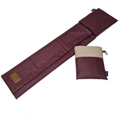 Reisedecke Bordeaux/Beige M – Bild 3