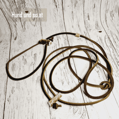 Leder Lautlos Retrieverleine Olive