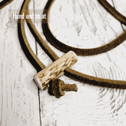 Leder Lautlos Retrieverleine Olive – Bild 2