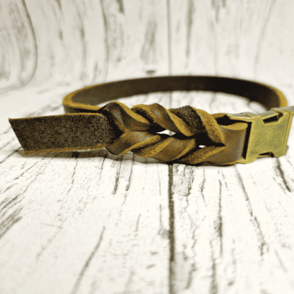 Halsband Leder olive