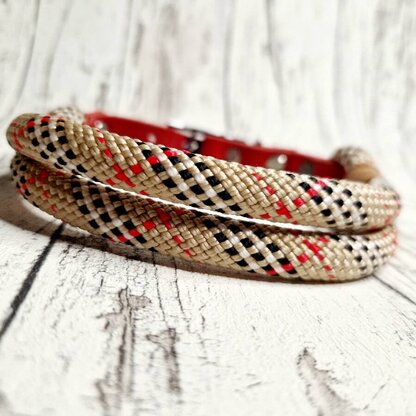 Halsband Seil Leder London Rot