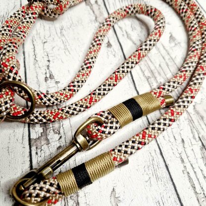 Hundeleine Seil London Schwarz Gold 8mm