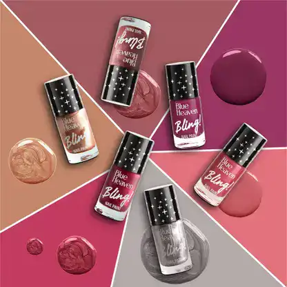 BLUE HEAVEN Bling Nail Paint Colour 6 shades
