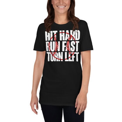 baseball hit haed run fast turn left Short-Sleeve Unisex T-Shirt