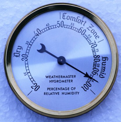 Silver dialed Hygrometer