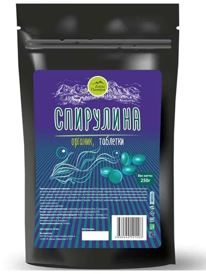 Спирулина таблетки 250 г Дары Памира