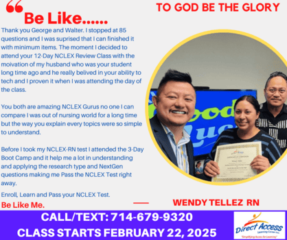 12-Day NextGen NCLEX Nursing Concepts Review Live Class Schedule