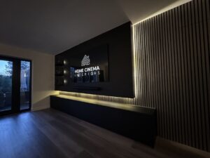 Media Wall Slat Panelling Storage Smart Lighting
