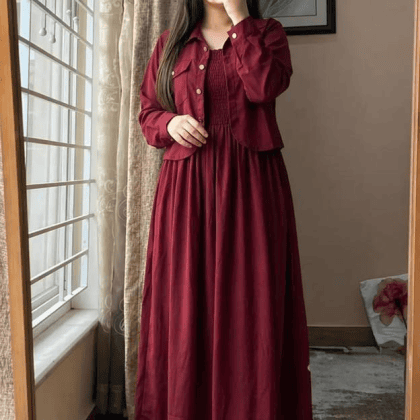 Stylish Smocking Gown Set