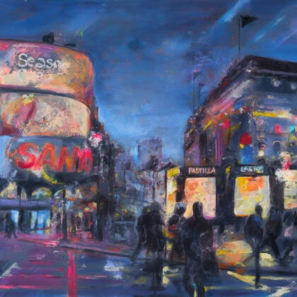 Londoner Spiegelnacht – Kunstdruck