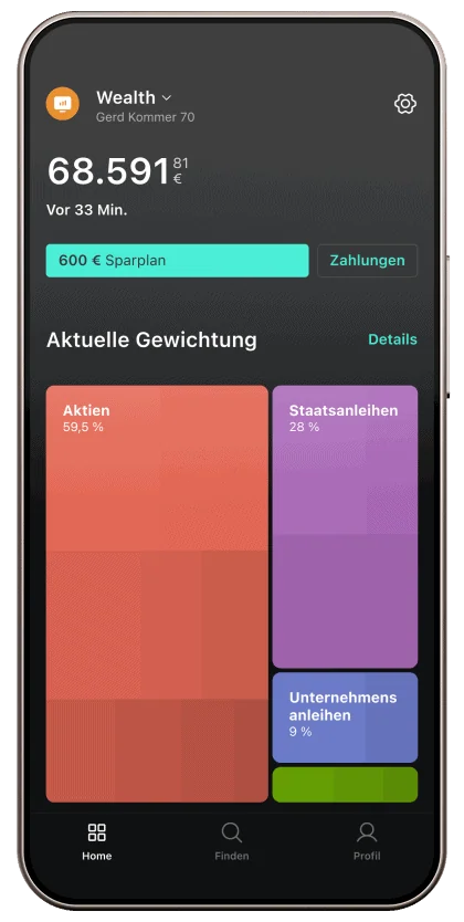 Handy mit der Robo Advisor Strategie von Gerd Kommer