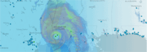 Hurricane approaching the US coast