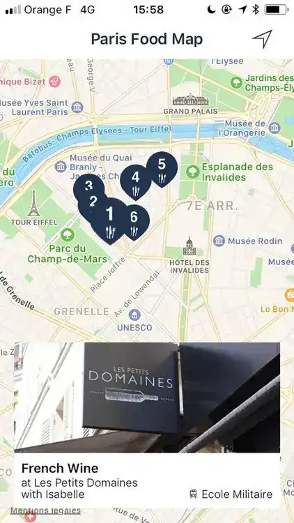 Paris Food Tour Map