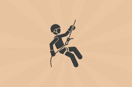 rappelling man