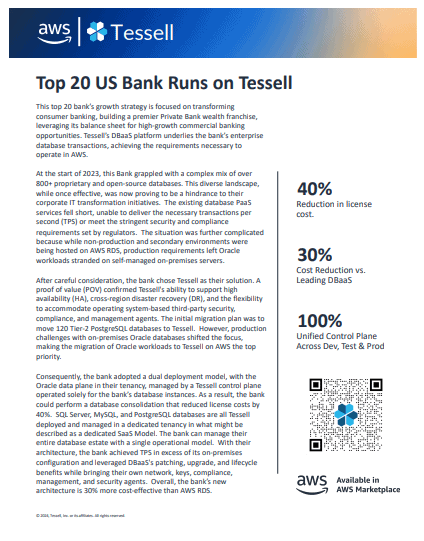 Top 20 US Bank Runs on Tessell