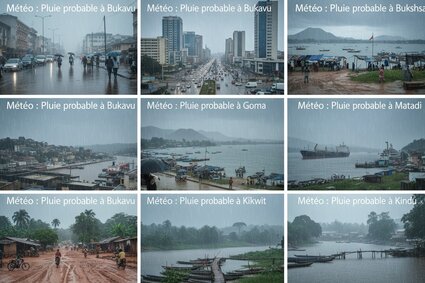 Météo : pluie probable à Bukavu, Kinshasa, Goma, Matadi, Kikwit, Kindu