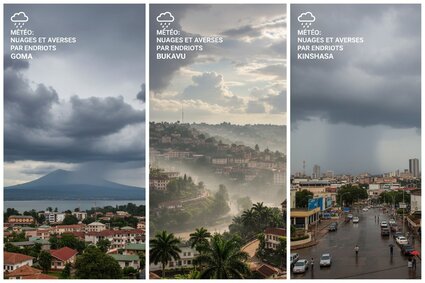Météo : nuages et averses par endroits à Goma, Bukavu, Kinshasa